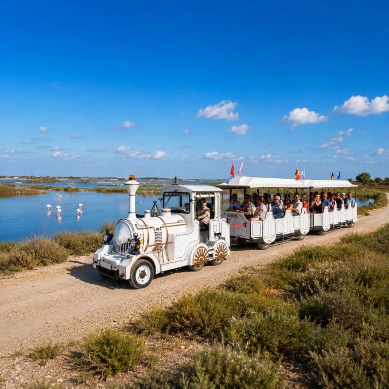 Petit train camarguais aux Saintes-Maries-de-la-Mer
