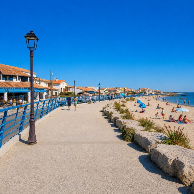 Promenade en bord de mer aux Saintes-Maries-de-la-Mer